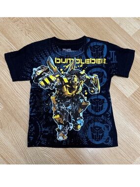 Hasbro Transformers Bumblebee Boys S Black Graphic T-Shirt 100% Cotton Tee